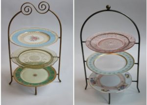 Vintage 2 and 3 tiered dessert stands