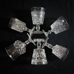 Vintage cut glass patterns in water and wine glasses for any occasion