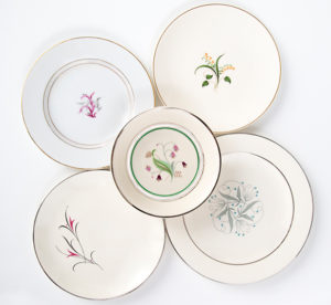 Dainty floral patterned vintage china from the mid 20th century